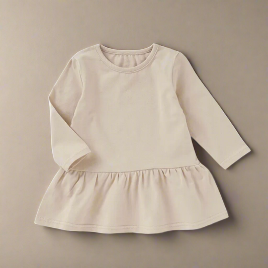 Long sleeve organic cotton swing dress