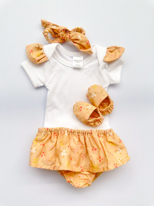 4-piece bummies and slipper set - Beige