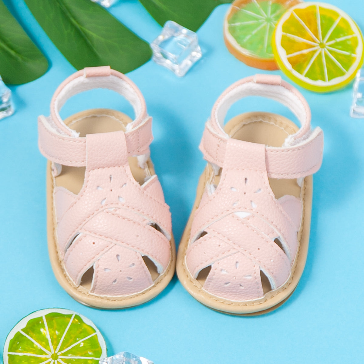 Flower Detail Sandals - Pink