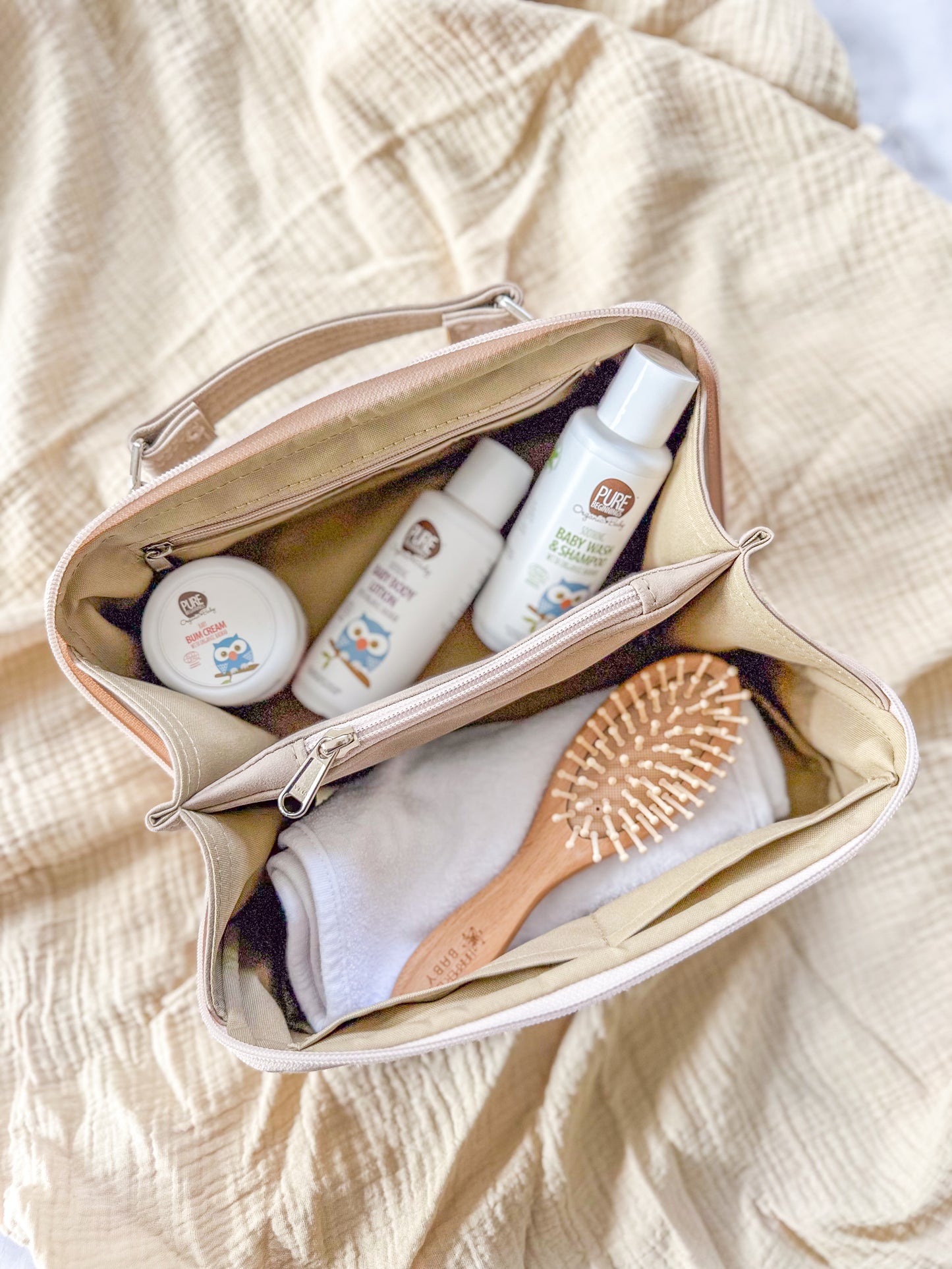 Tan Toiletry Bag