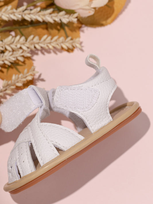 Flower Detail Sandals - White