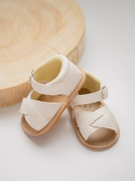Double Strap Sandals - White