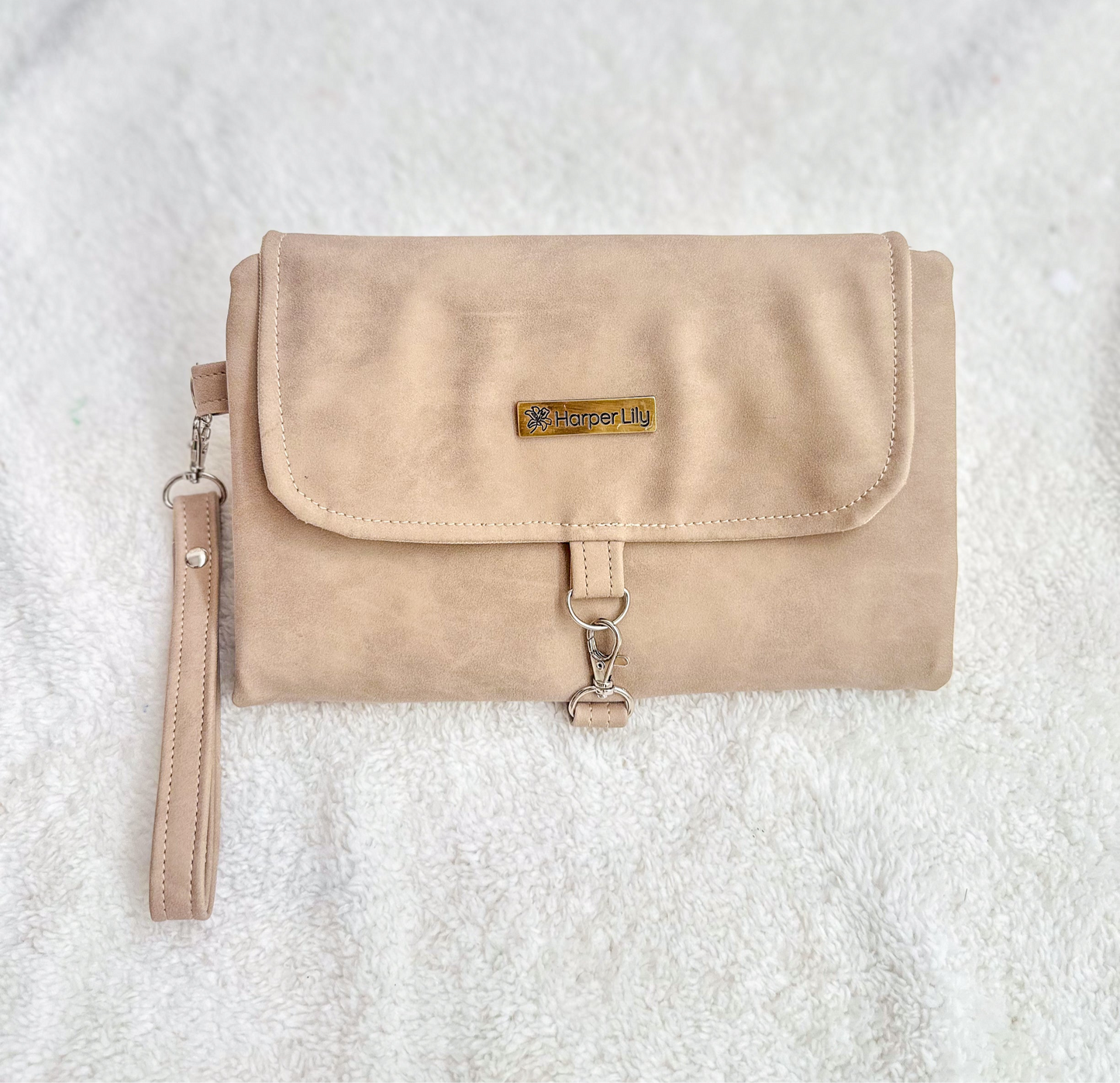Tan Nappy Changing Clutch