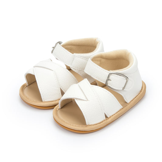 Double Strap Sandals - White