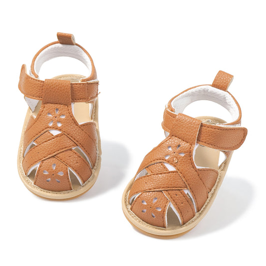 Flower Detail Sandals - Tan