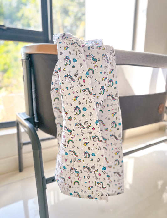 100% Organic Cotton Muslin Swaddle - Unicorns and Rainbows