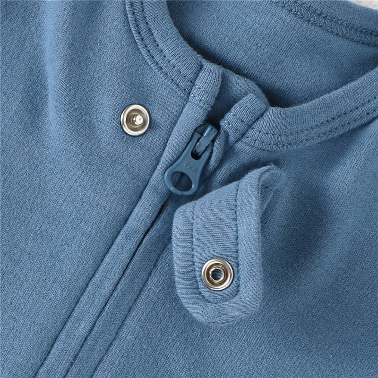 Organic Cotton Footed Romper - Blue