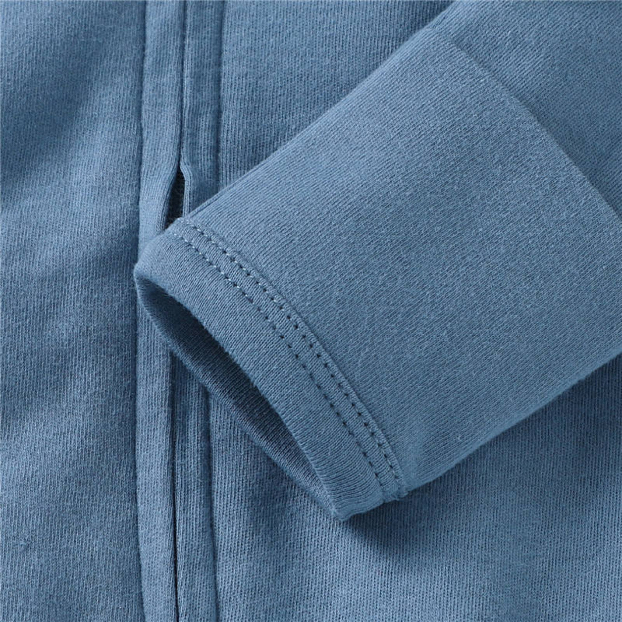 Organic Cotton Footed Romper - Blue