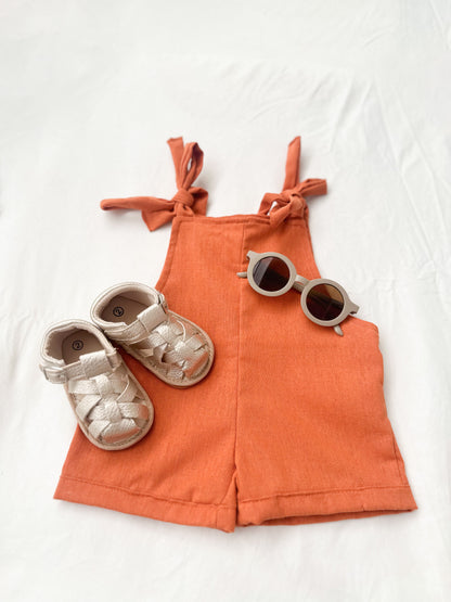 Linen Playsuit - Rust