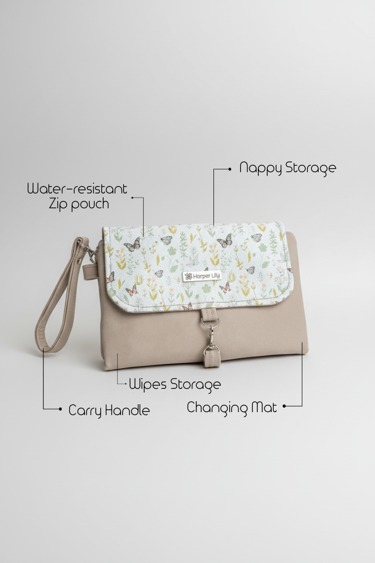 Serene Nappy Changing Clutch - Tan