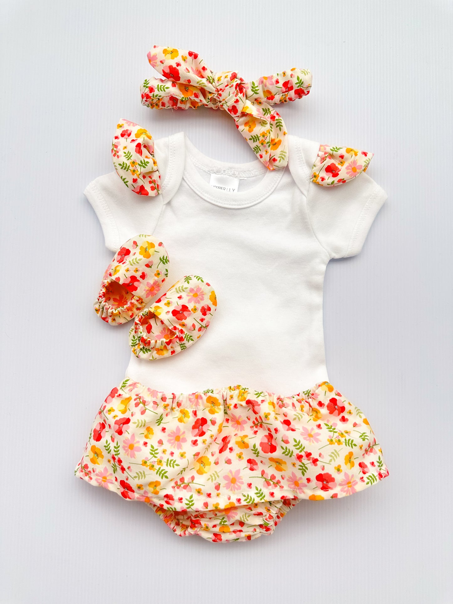 4-piece bummies and slipper set - Floral