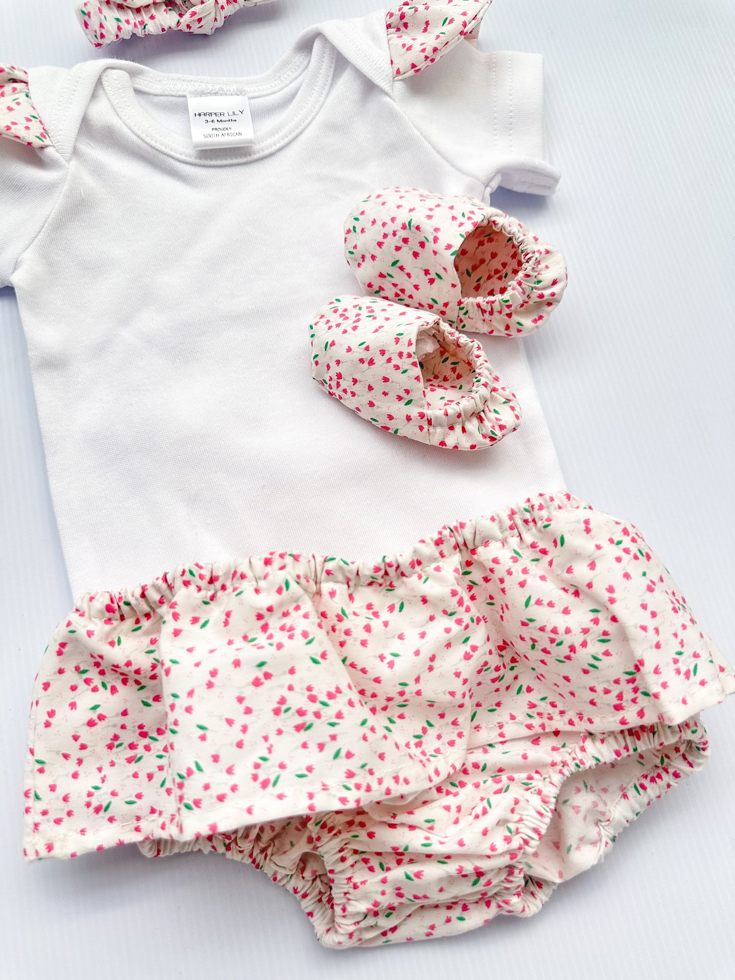 4-piece bummies and slipper set - Tulips