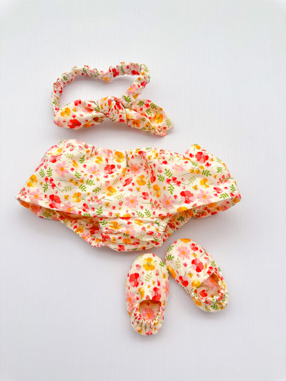 4-piece bummies and slipper set - Floral