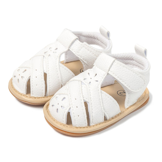 Flower Detail Sandals - White