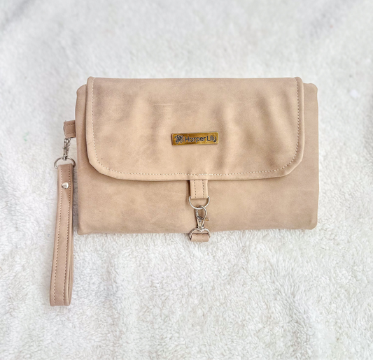 Tan Nappy Changing Clutch