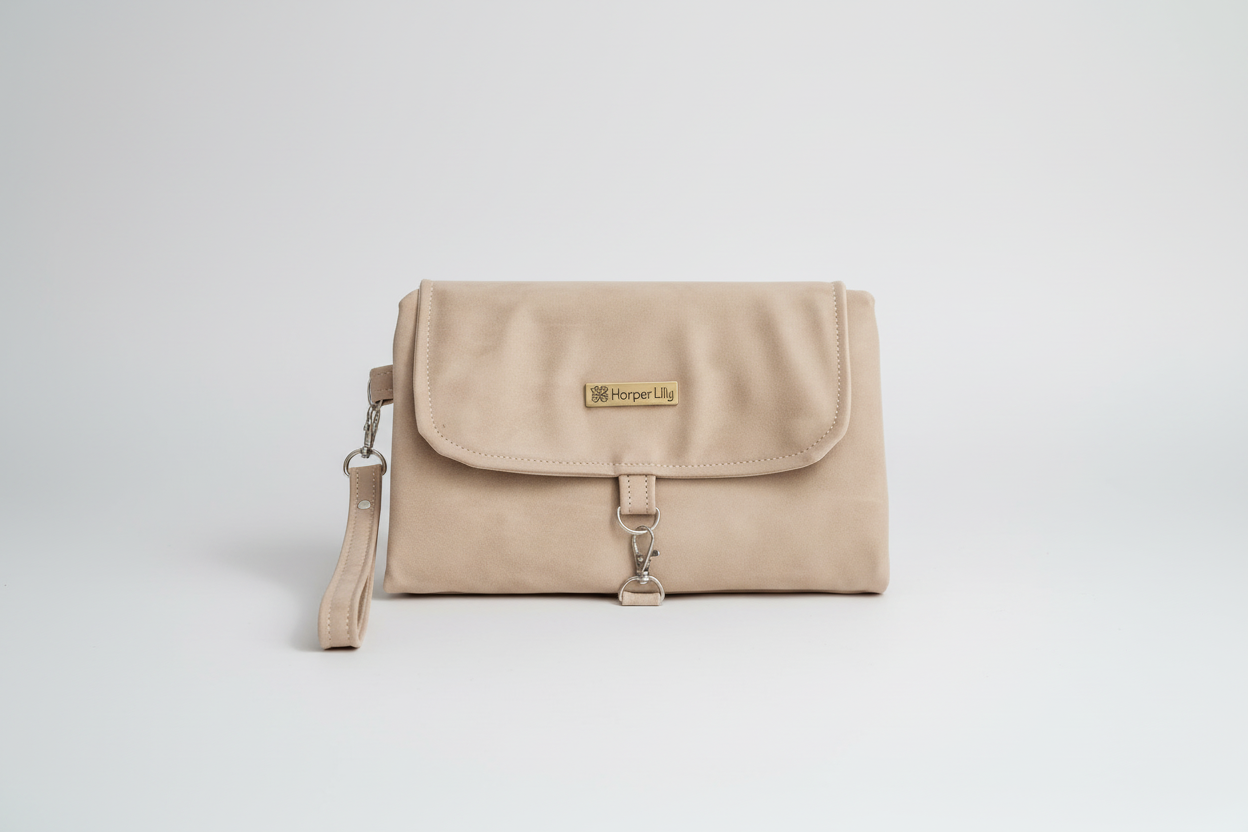 Tan Nappy Changing Clutch