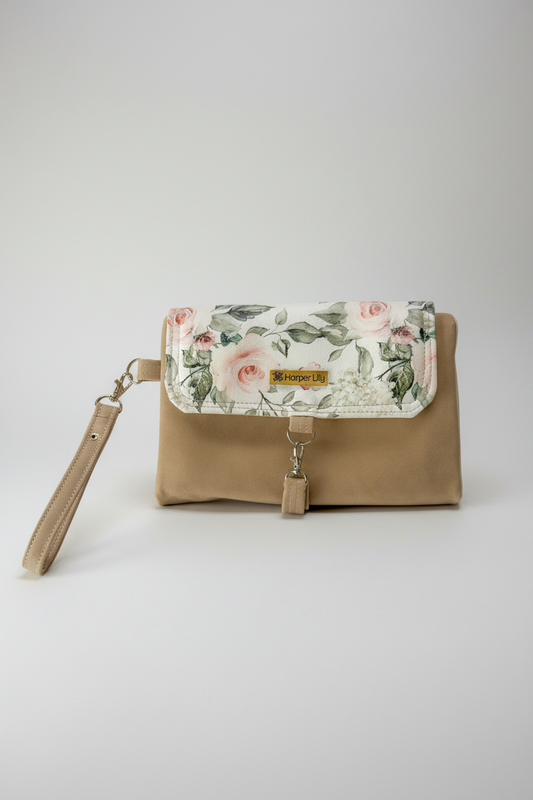 Blush Nappy Changing Clutch - Tan