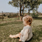 Organic Cotton Muslin Romper - Stone