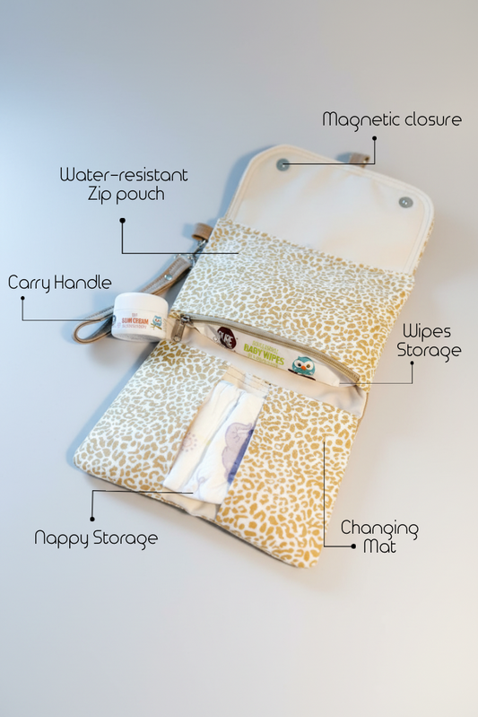 Blush Nappy Changing Clutch - Tan