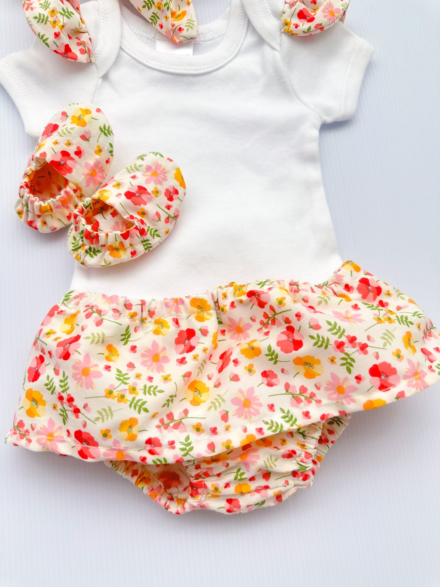 4-piece bummies and slipper set - Floral