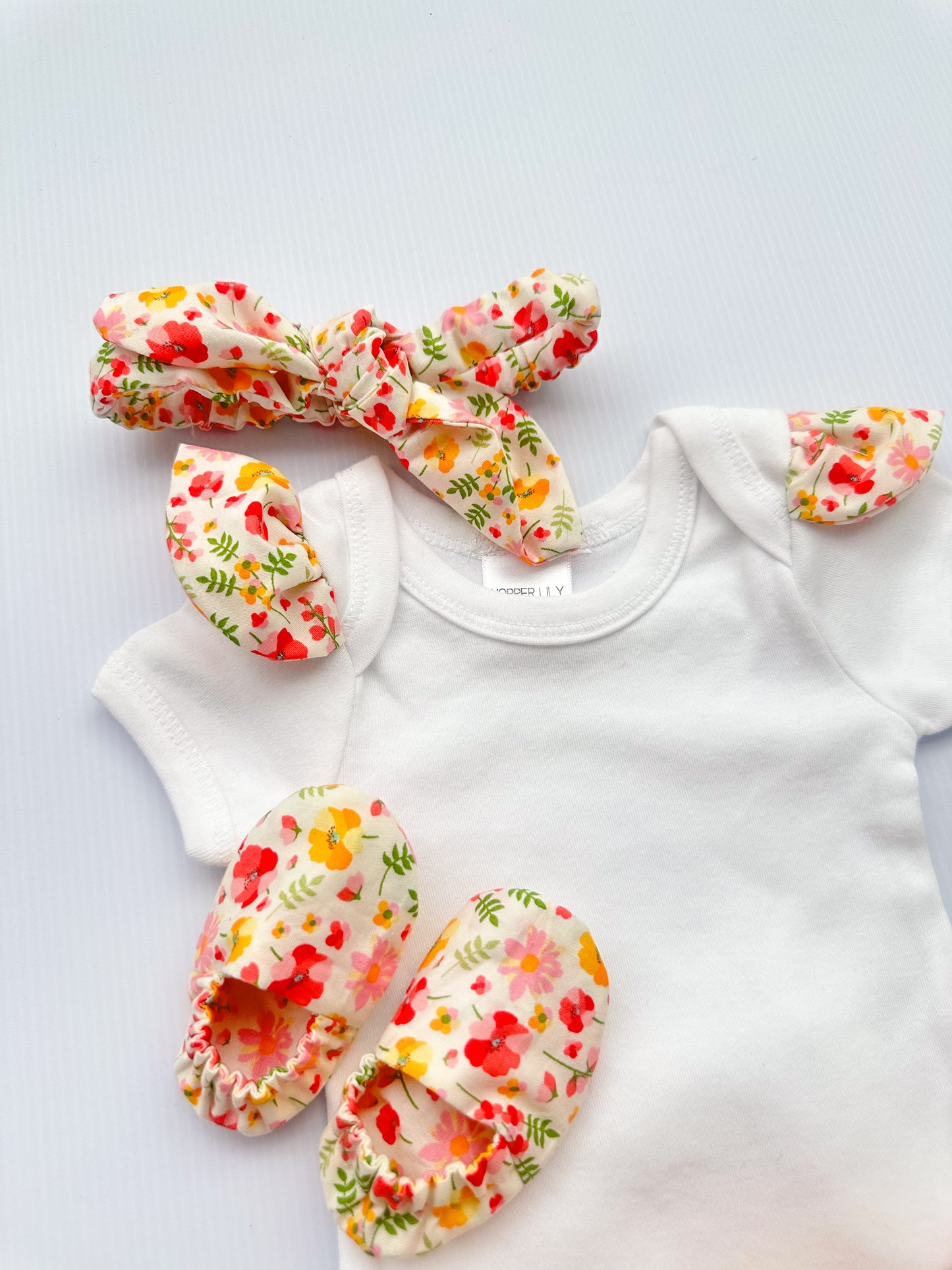 4-piece bummies and slipper set - Floral