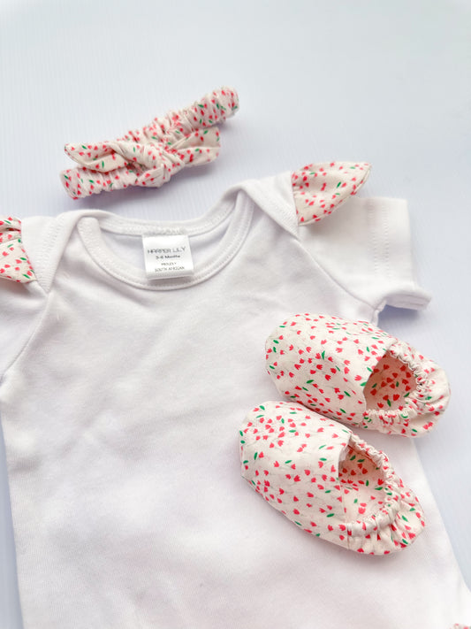 4-piece bummies and slipper set - Tulips