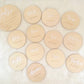 Raw Wood Monthly Milestone Discs - 13 Pieces