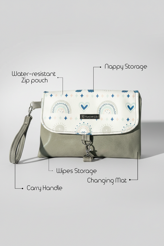 Mumu Nappy Changing Clutch - Grey