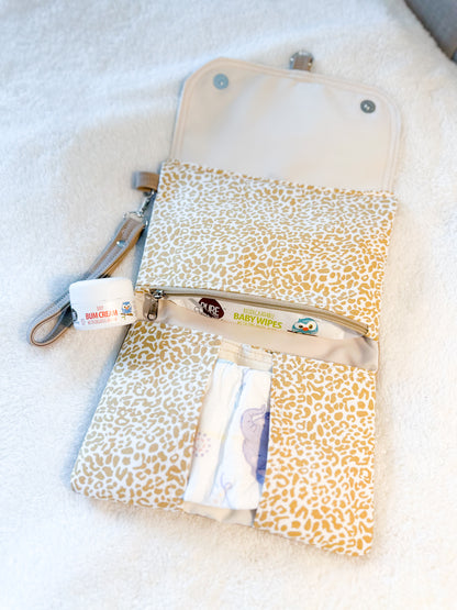 Tan Nappy Changing Clutch