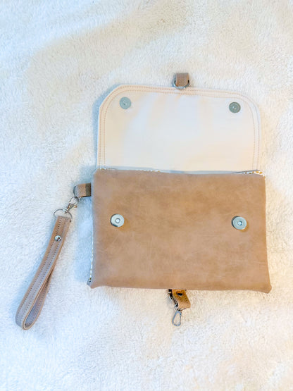 Tan Nappy Changing Clutch