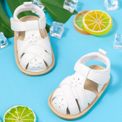 Flower Detail Sandals - White