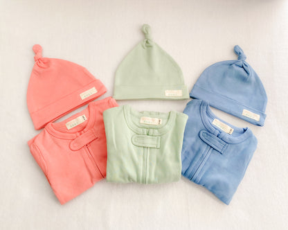 Organic Cotton Footed Romper - Blue