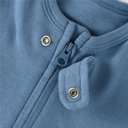 Organic Cotton Footed Romper - Blue