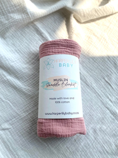 Muslin Swaddle - Dusty Rose
