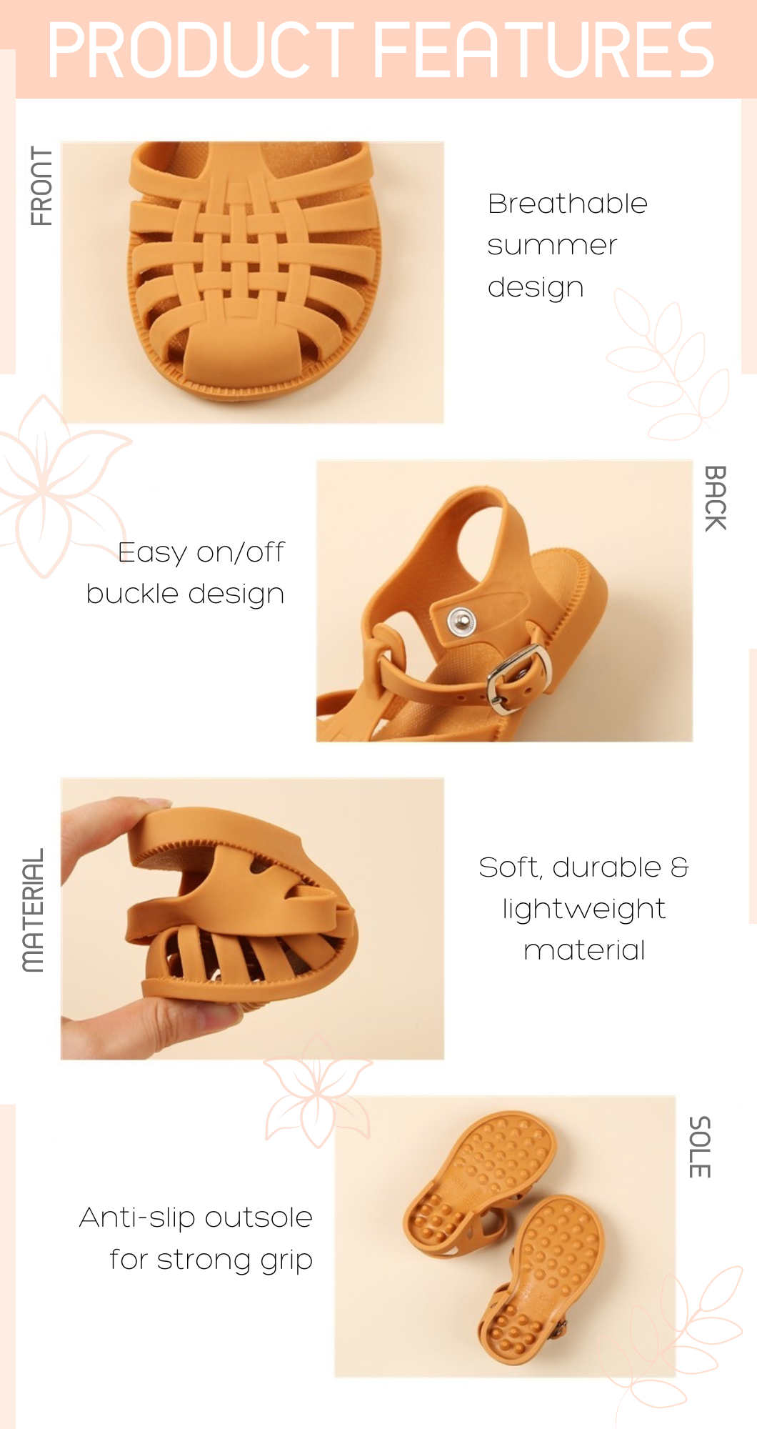Summer Jelly Sandals - Tan