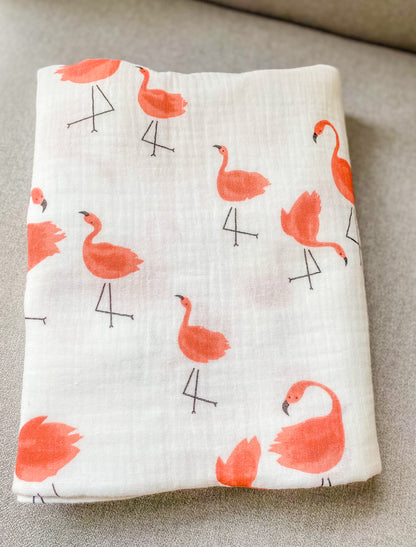 Muslin Swaddle - Flamingo