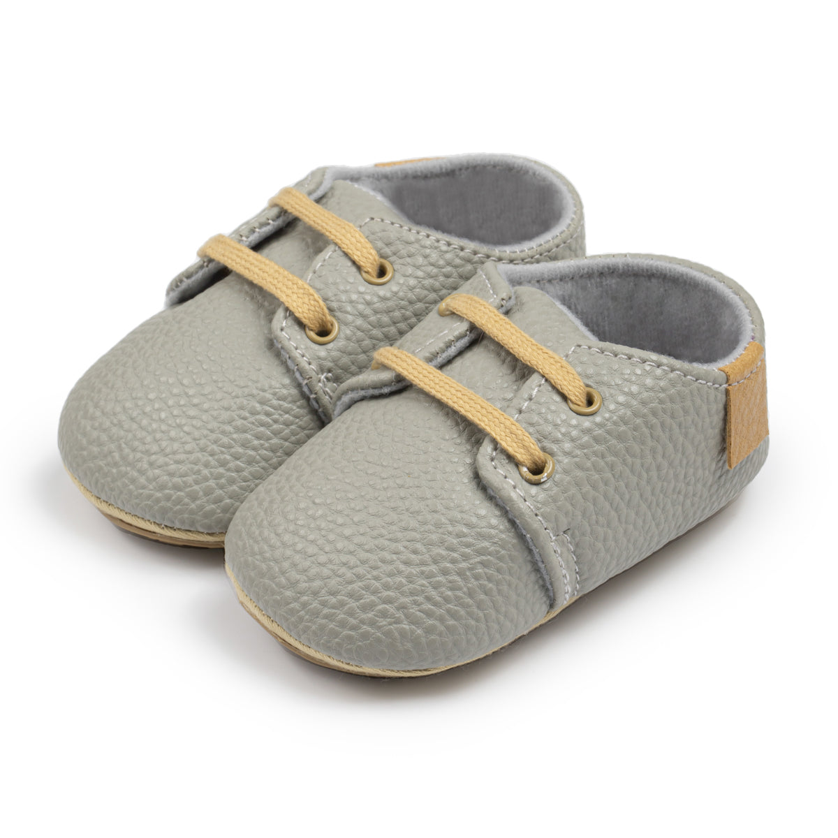 Vegan Leather Lace-ups - Grey