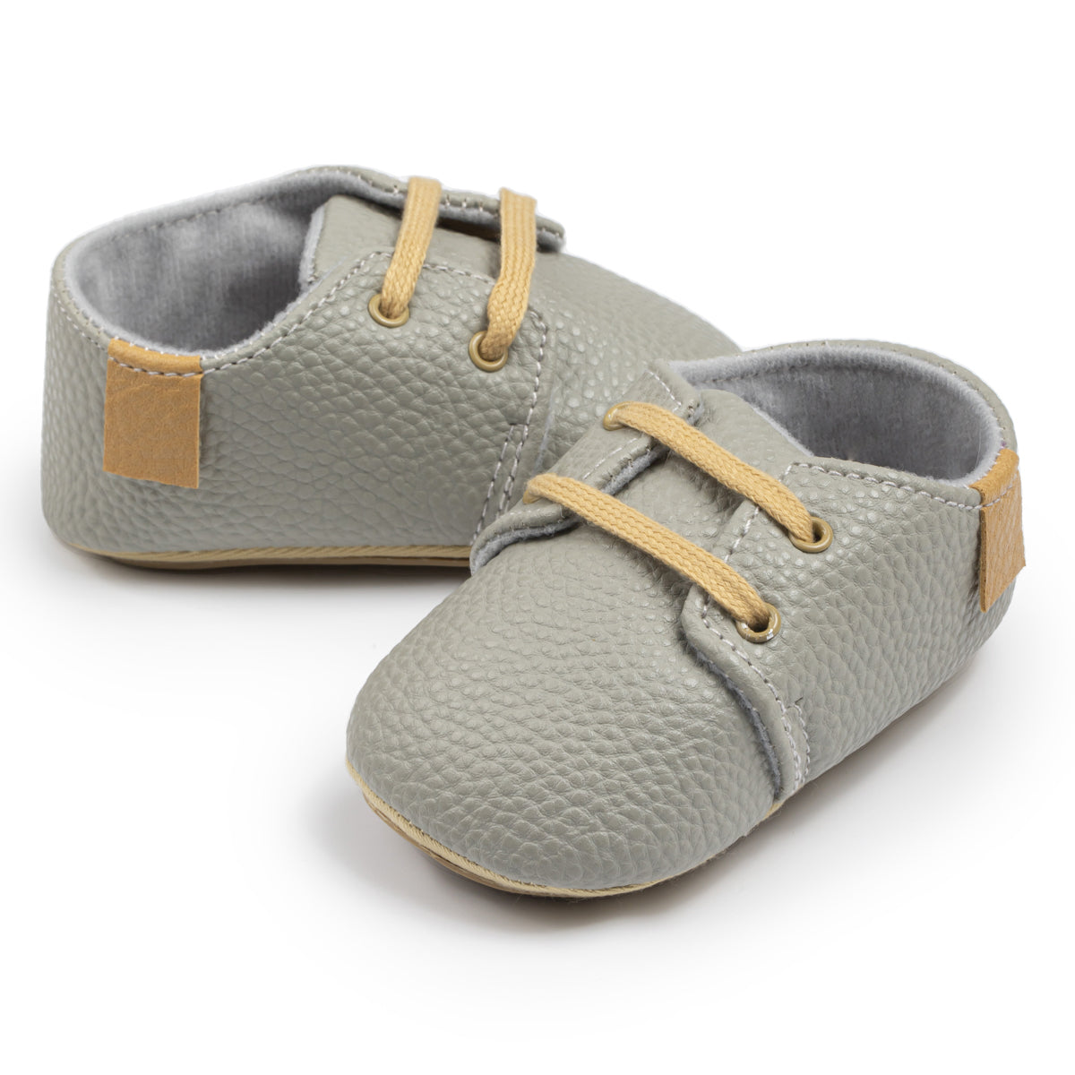 Vegan Leather Lace-ups - Grey