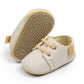 Vegan Leather Lace-ups - Beige