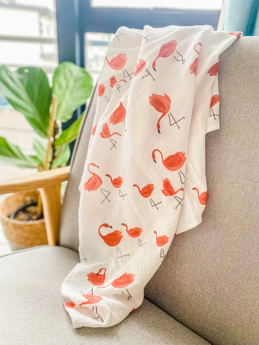 Muslin Swaddle - Flamingo